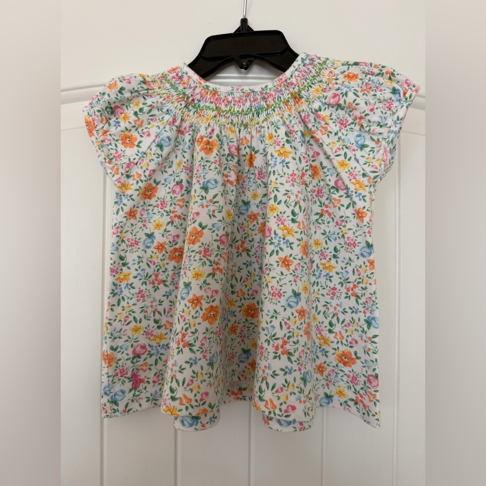 Ralph Lauren Multicolor Floral Kids Blouse with smocking and bloomers- Size 9M